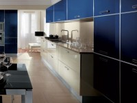 Синяя кухня — фото идеи современного дизайна на кухне в синих тонах