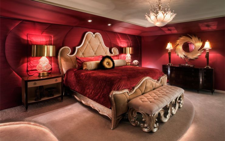 romantic-deep-red-bedroom-design