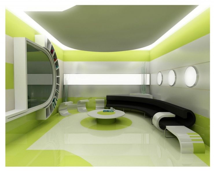 Дизайн гостиной в стиле Хай-Тек (56)