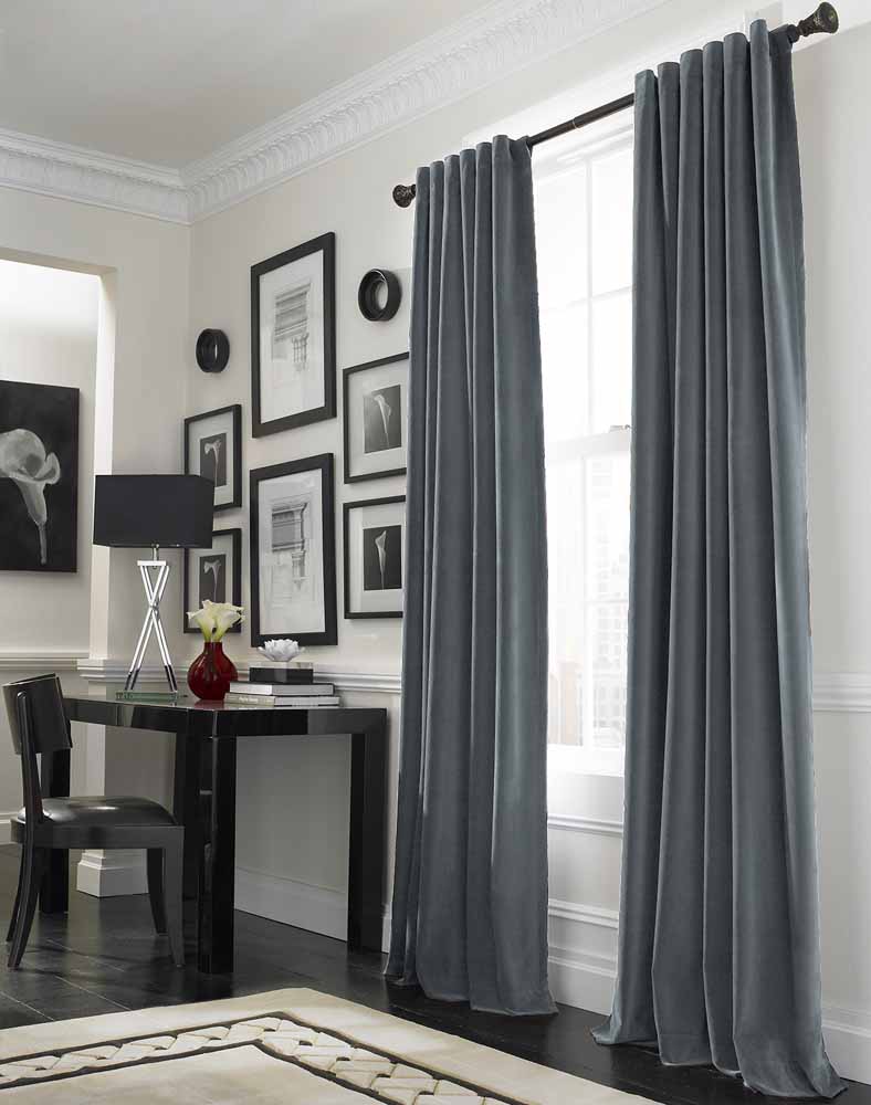 Cool Grey Curtain Ideas For Large Windows Modern Home Office Table
